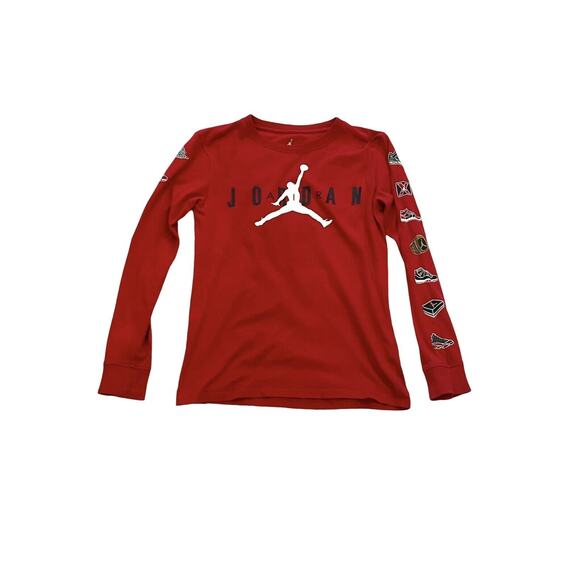 Nike Other - 10-12 Year Youth Nike Air Jordan Long Sleeve Shirt Graphic Sleeves Red
